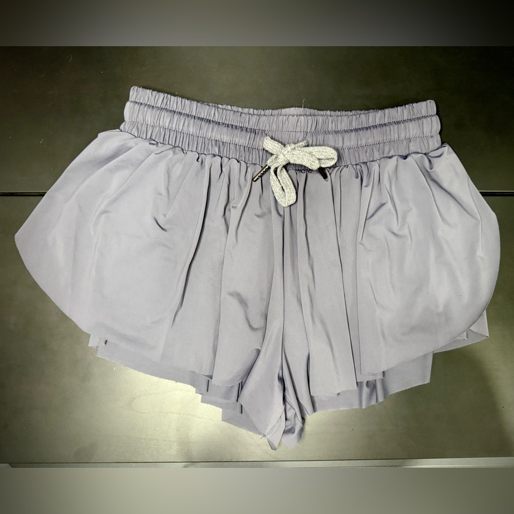 Flowy Charcoal Athletic Butterfly Running Shorts w/ Built-in Spandex Liner Small